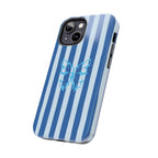 Blue Striped Butterfly Tough Phone Case