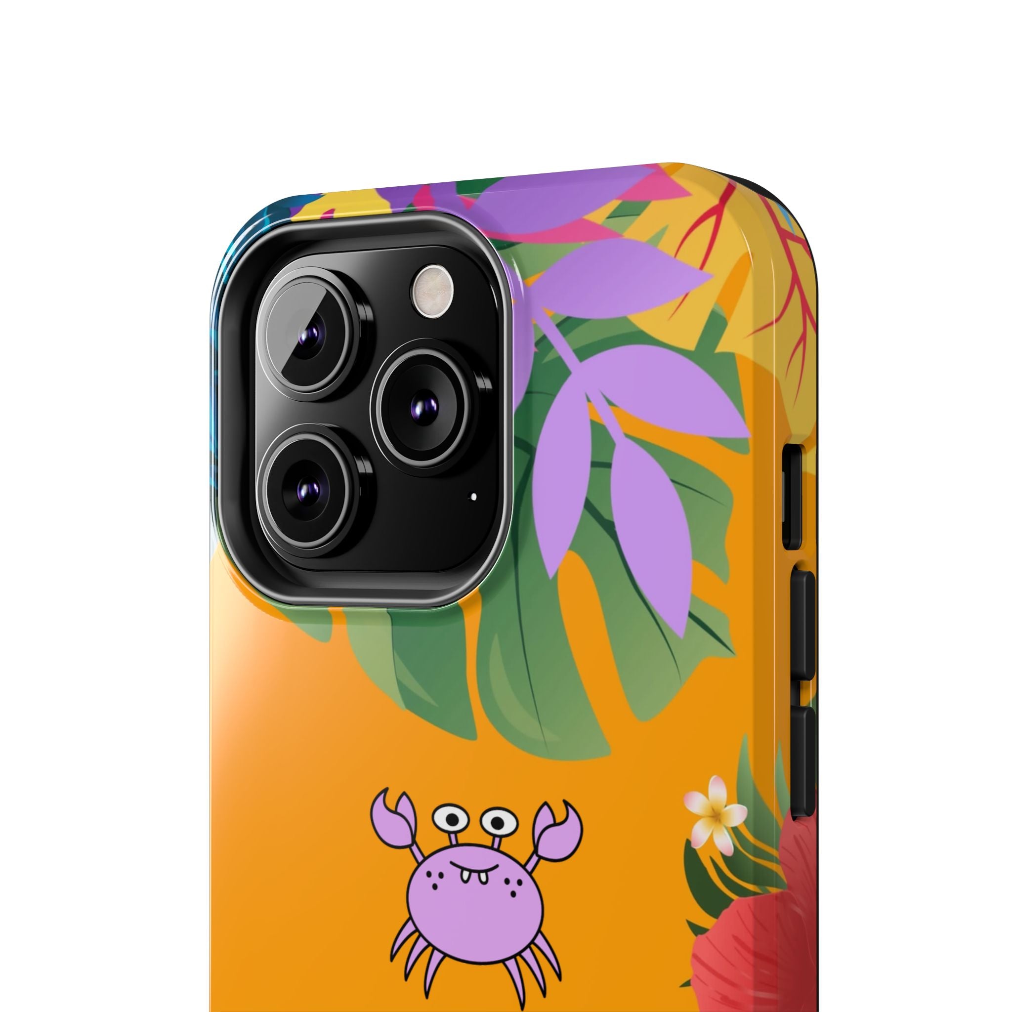 Tropical Floral Crab Tough Phone Case