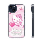 Clear Phone Case — Pink 'Believe in Yourself' Cute Kitty Design