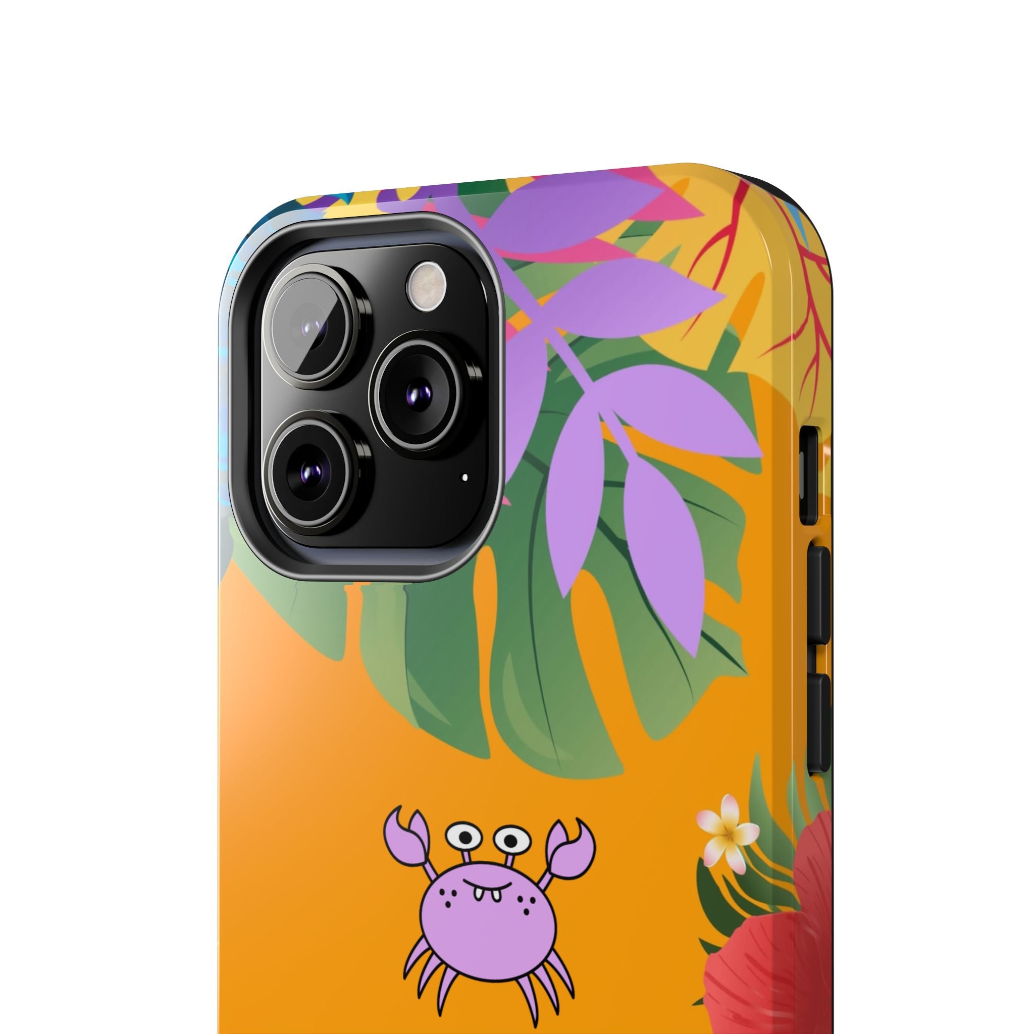 Tropical Floral Crab Tough Phone Case