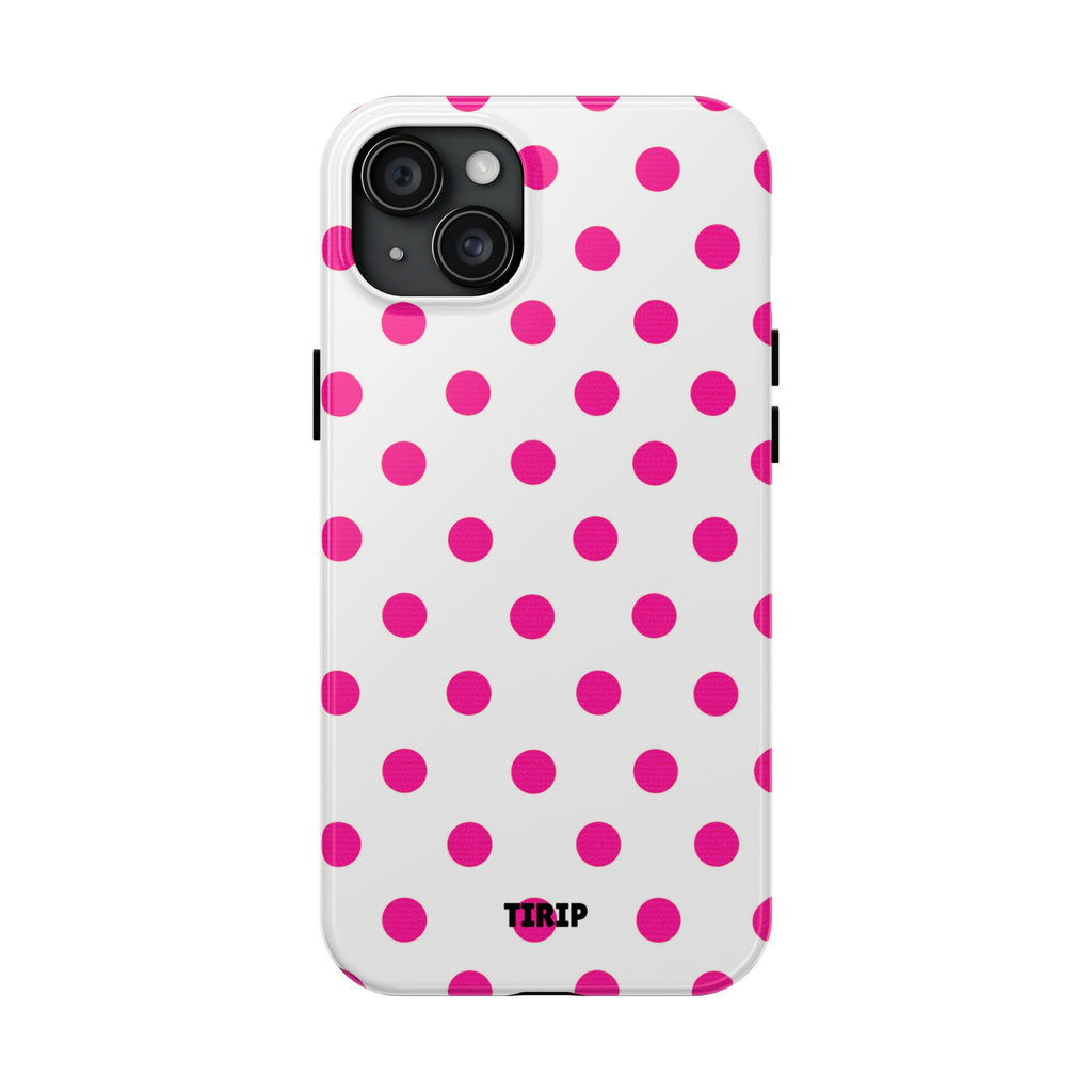Pink & White Polka Dot Tough Phone Case