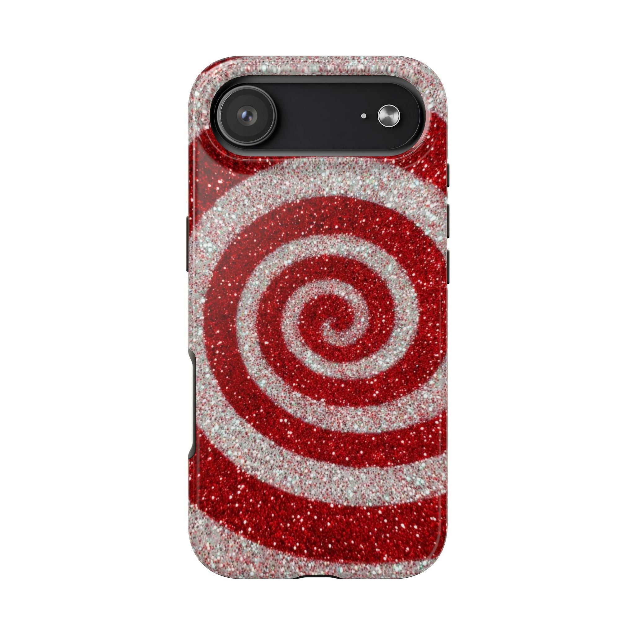 I’m Yours Red & White Swirl Glitter Tough Phone Case
