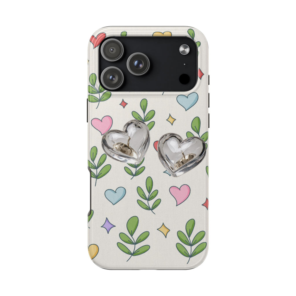 Floral Hearts Tough Phone Case