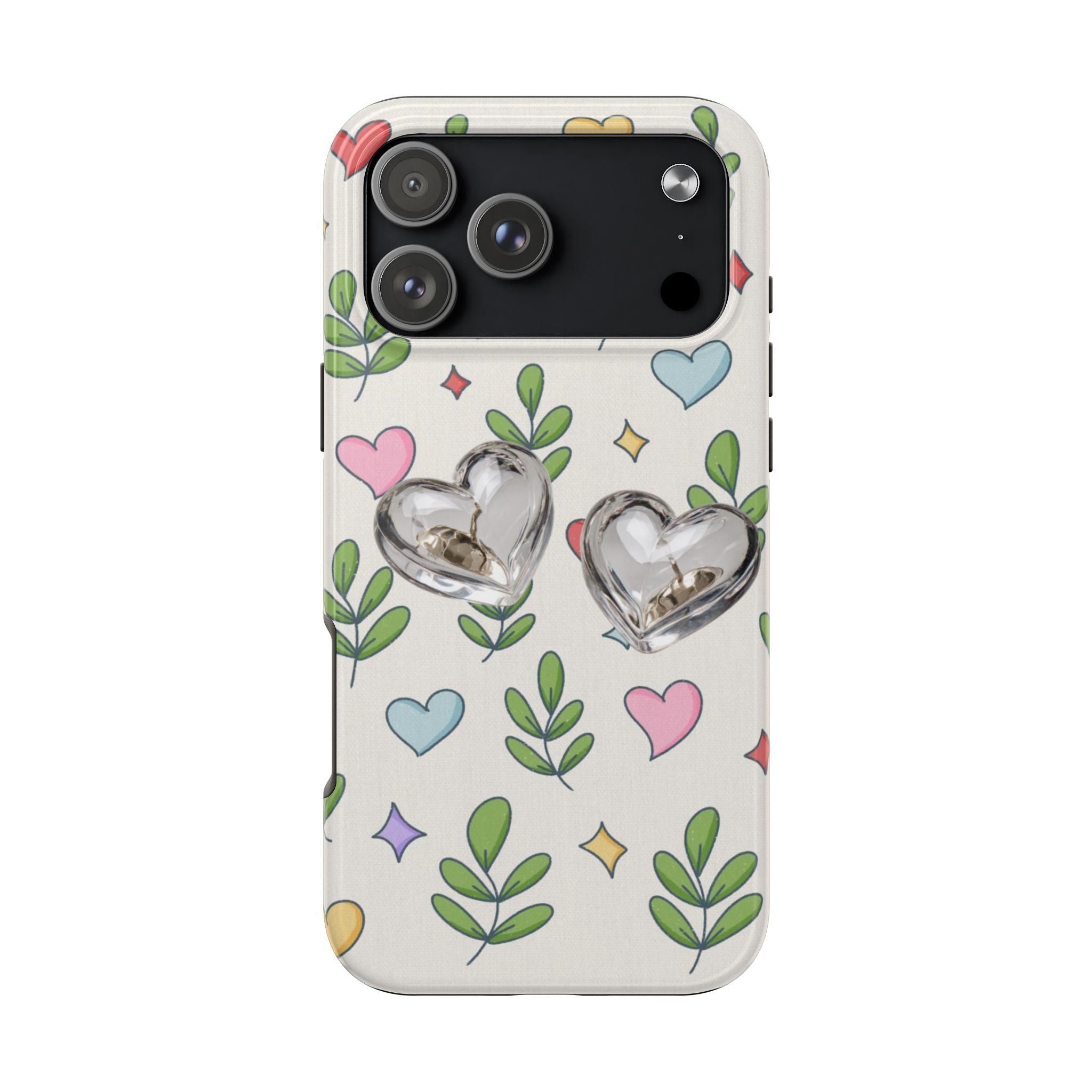 Floral Hearts Tough Phone Case
