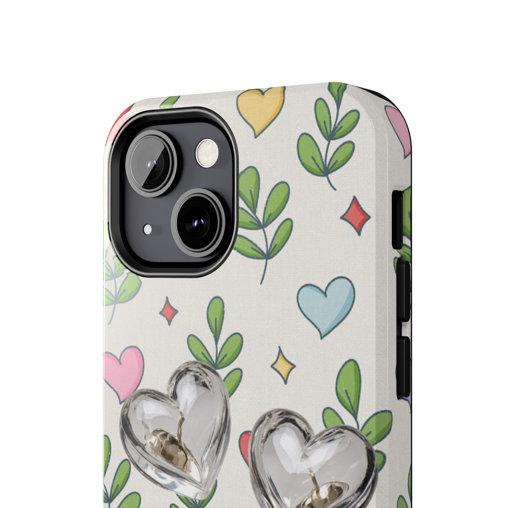 Floral Hearts Tough Phone Case