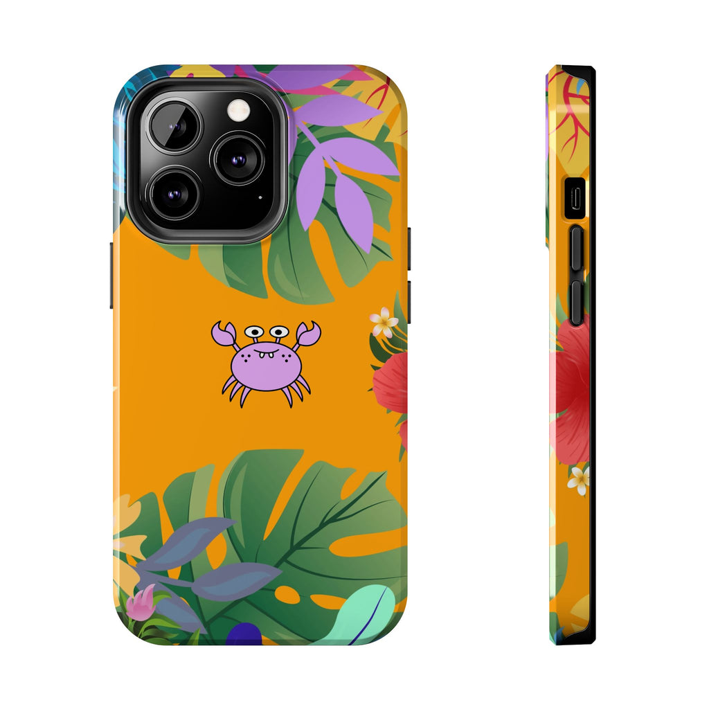 Tropical Floral Crab Tough Phone Case