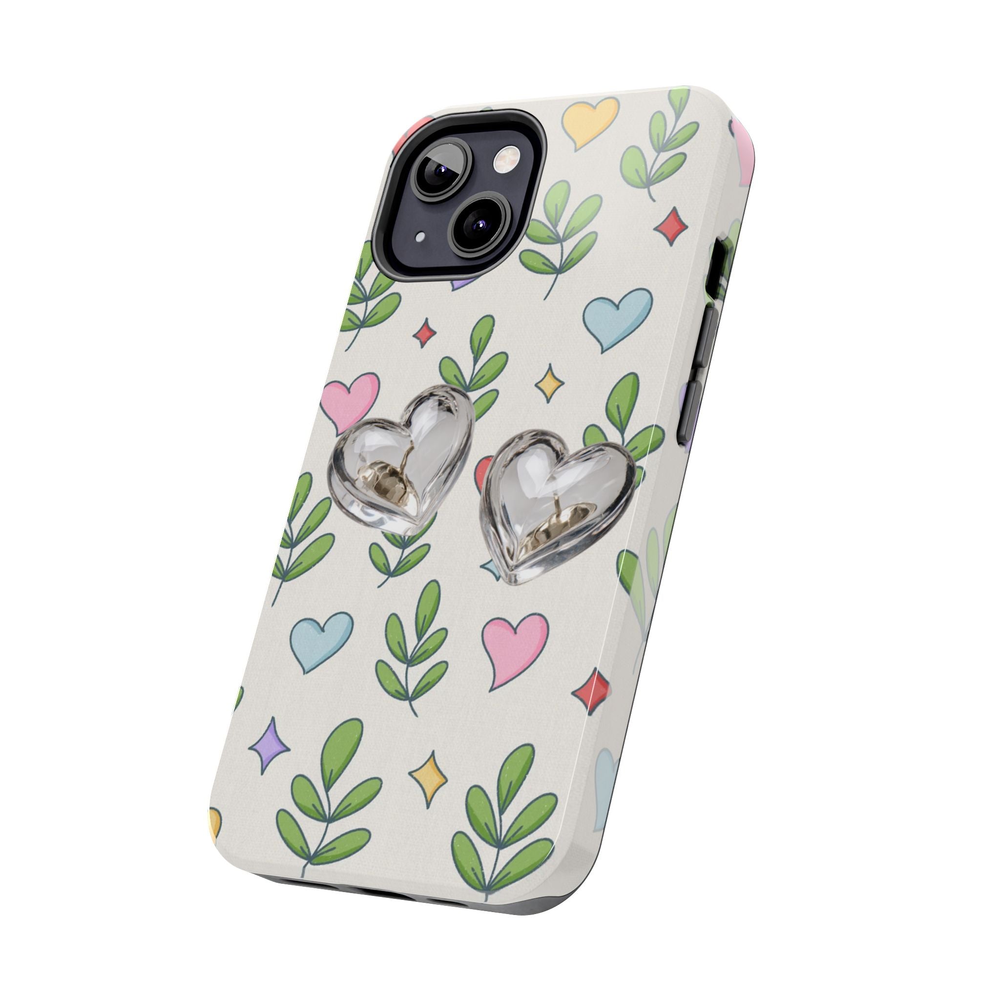 Floral Hearts Tough Phone Case