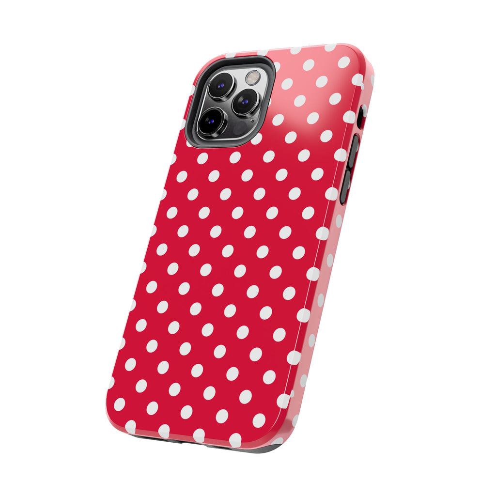 Red & White Polka Dot Tough Phone Cases
