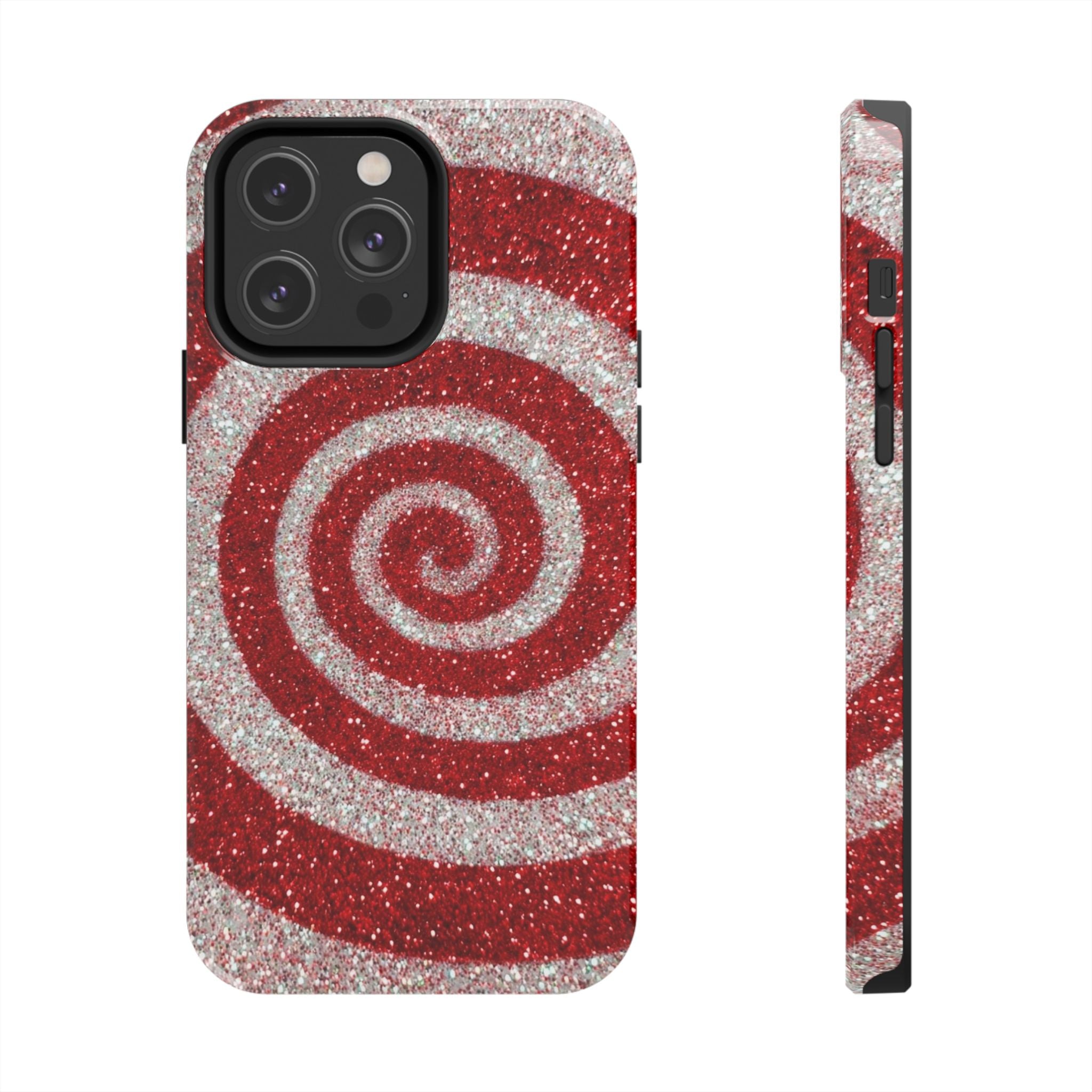 I’m Yours Red & White Swirl Glitter Tough Phone Case