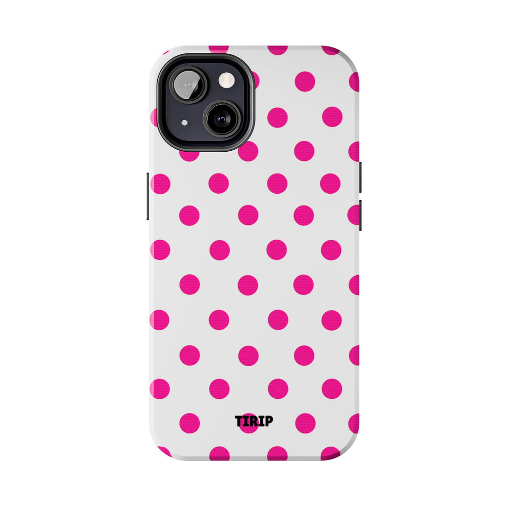 Pink & White Polka Dot Tough Phone Case