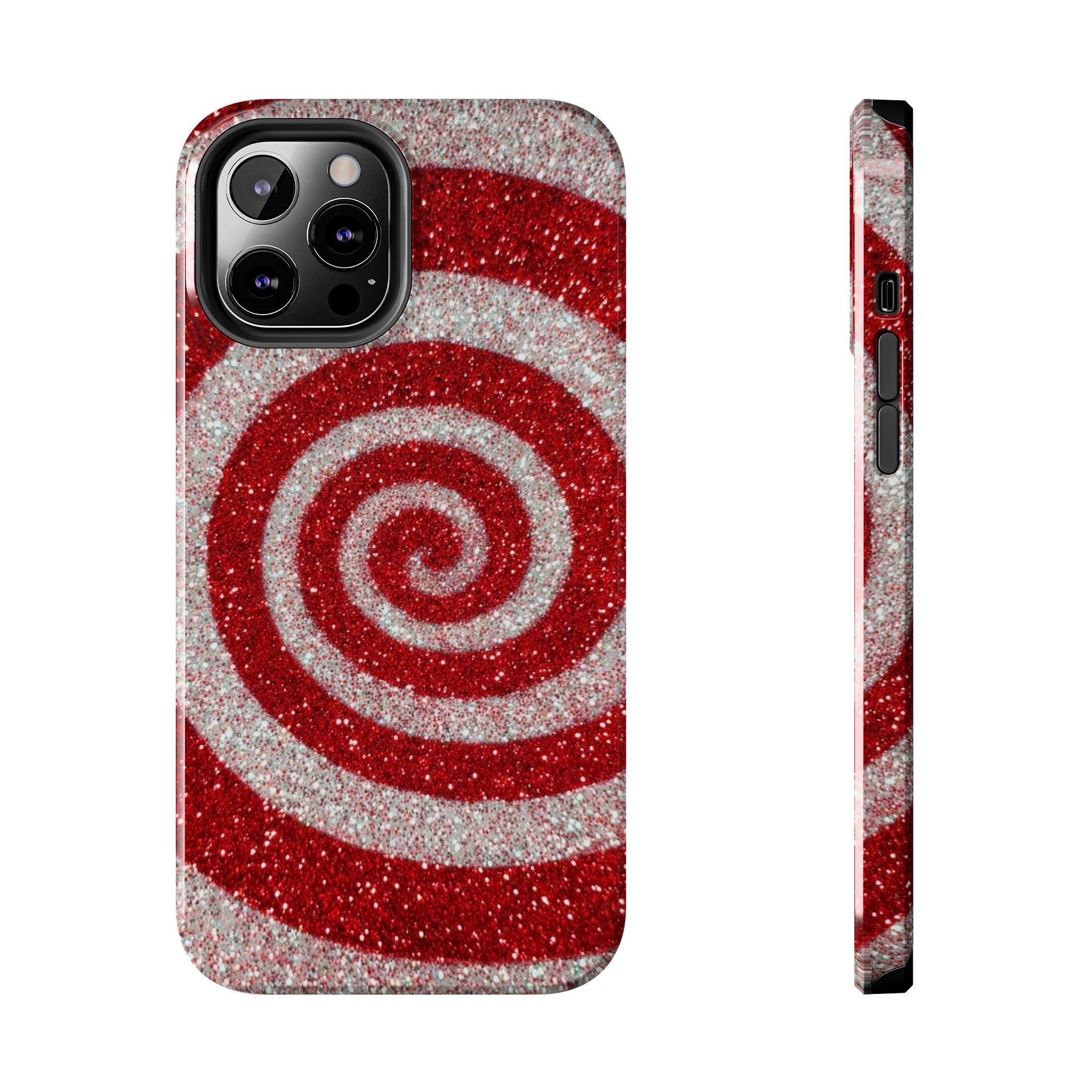I’m Yours Red & White Swirl Glitter Tough Phone Case