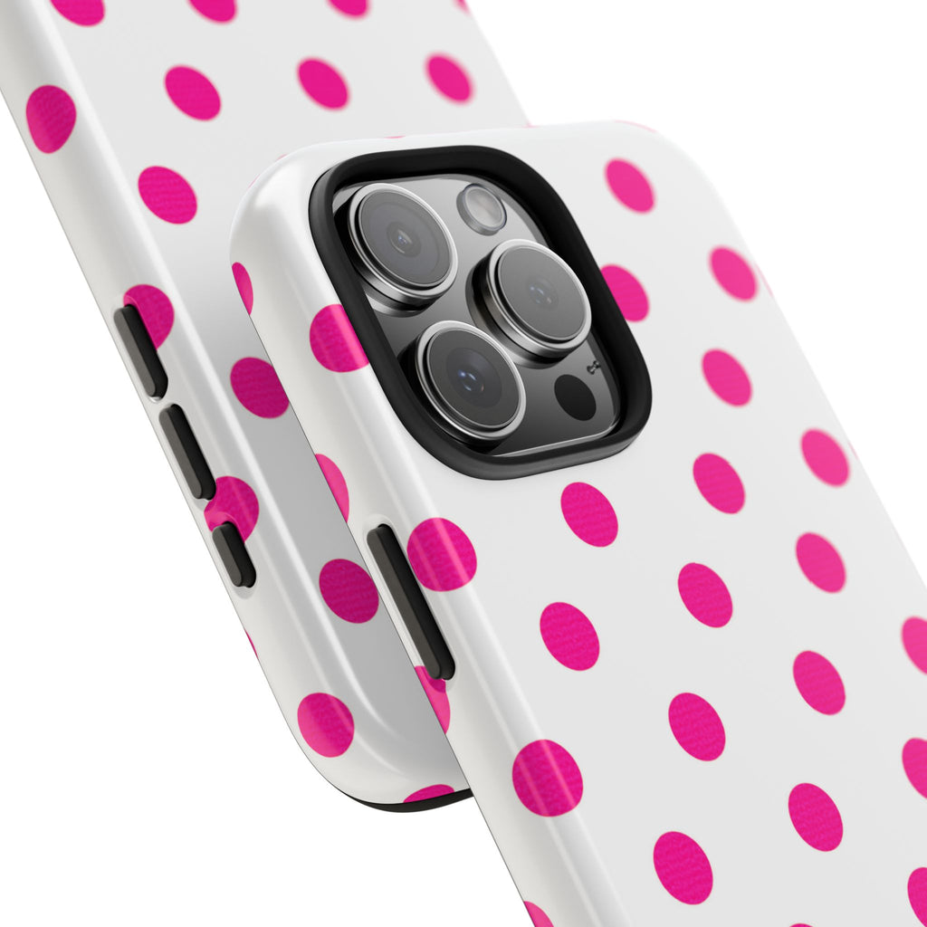 Pink & White Polka Dot Tough Phone Case