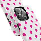 Pink & White Polka Dot Tough Phone Case