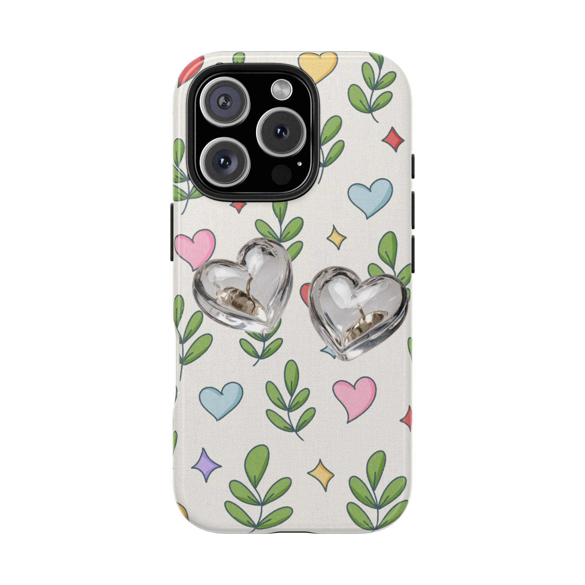 Floral Hearts Tough Phone Case