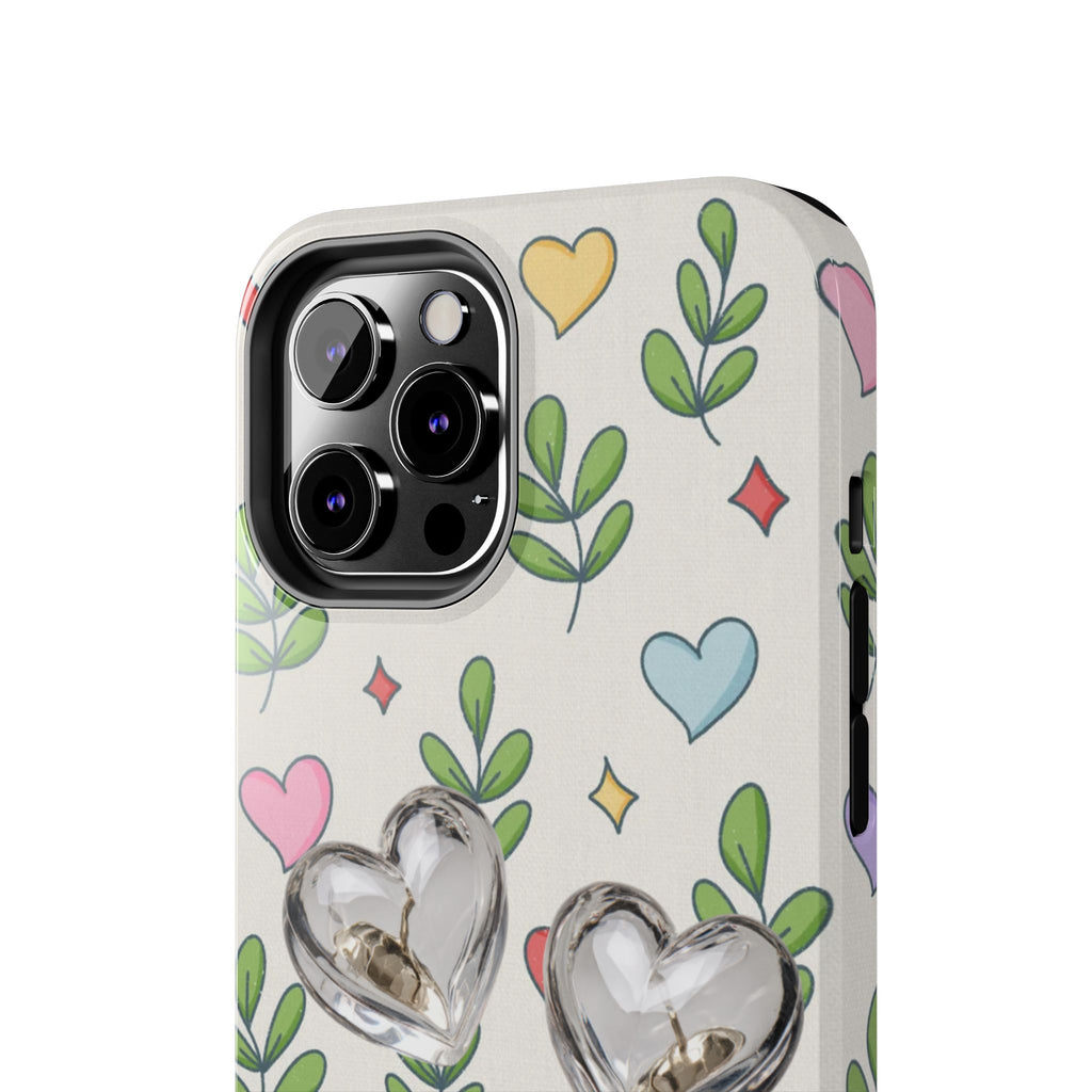 Floral Hearts Tough Phone Case