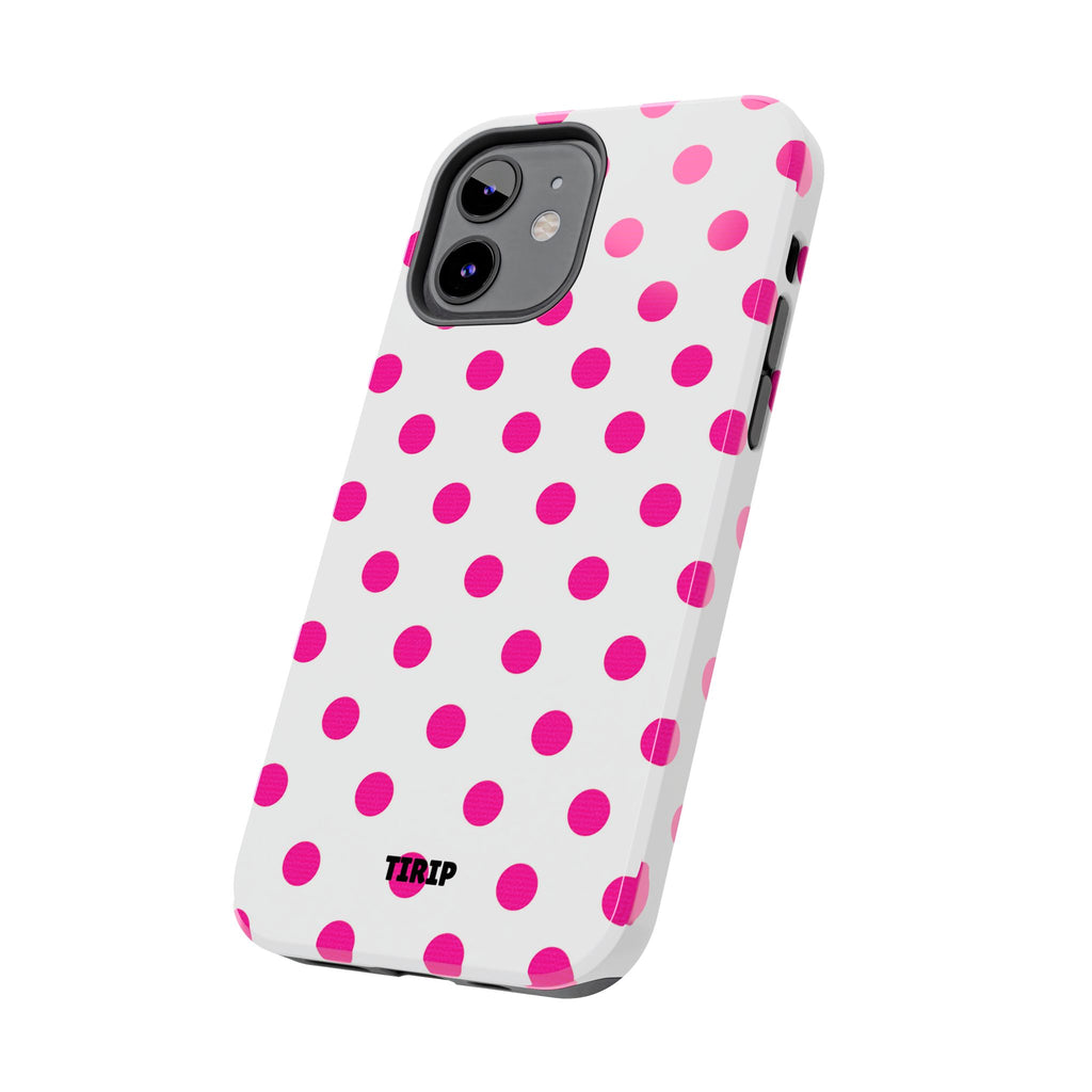 Pink & White Polka Dot Tough Phone Case
