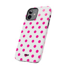 Pink & White Polka Dot Tough Phone Case
