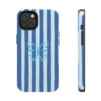 Blue Striped Butterfly Tough Phone Case