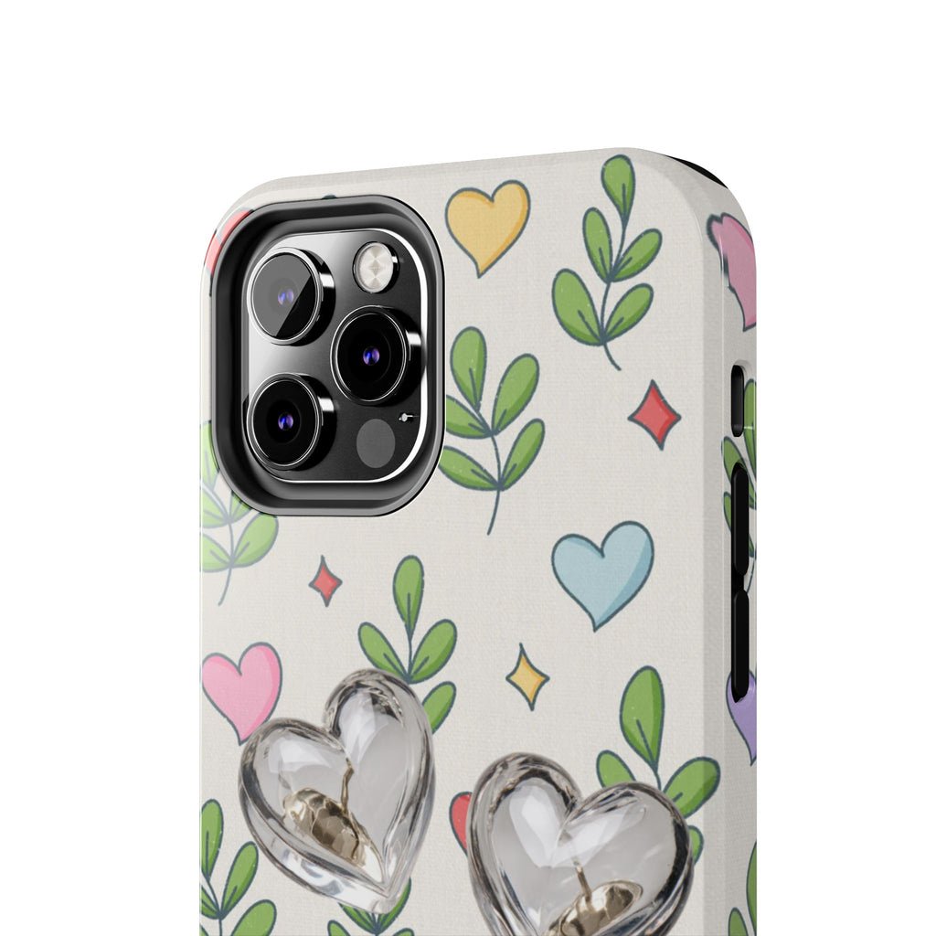 Floral Hearts Tough Phone Case