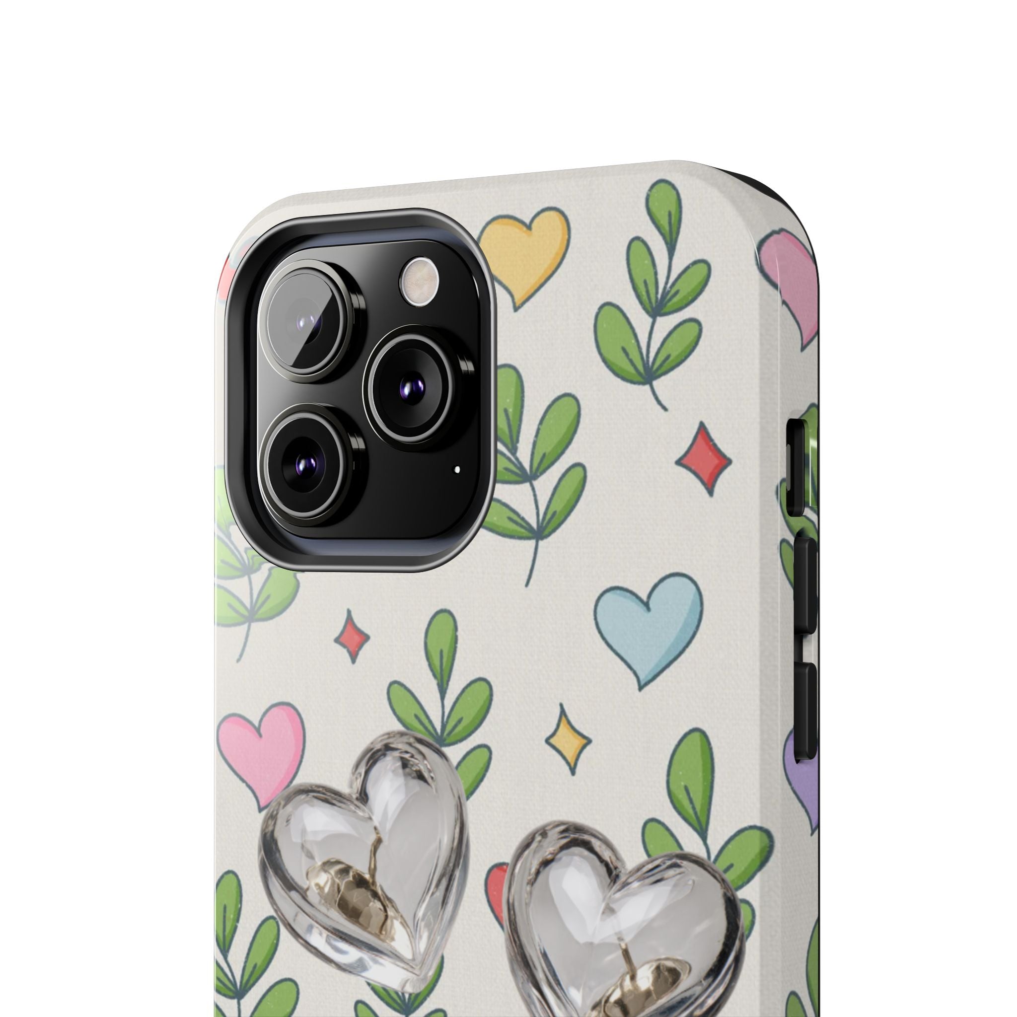Floral Hearts Tough Phone Case