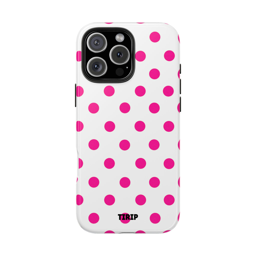 Pink & White Polka Dot Tough Phone Case