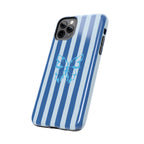 Blue Striped Butterfly Tough Phone Case