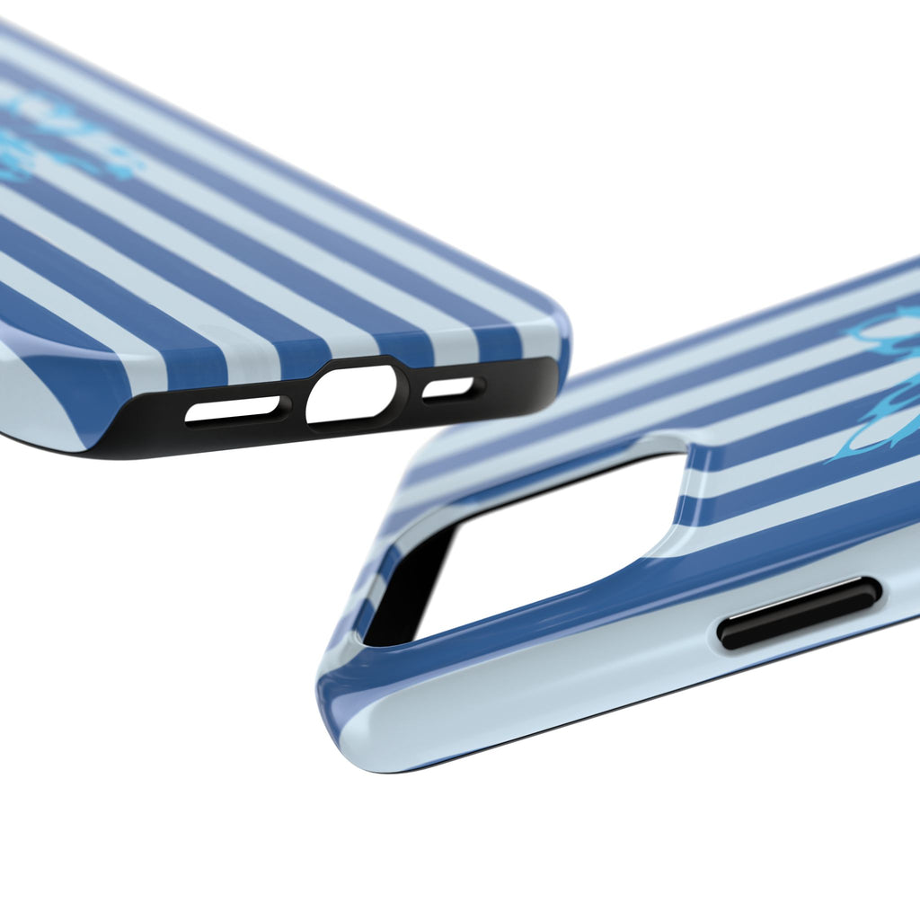 Blue Striped Butterfly Tough Phone Case