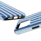 Blue Striped Butterfly Tough Phone Case