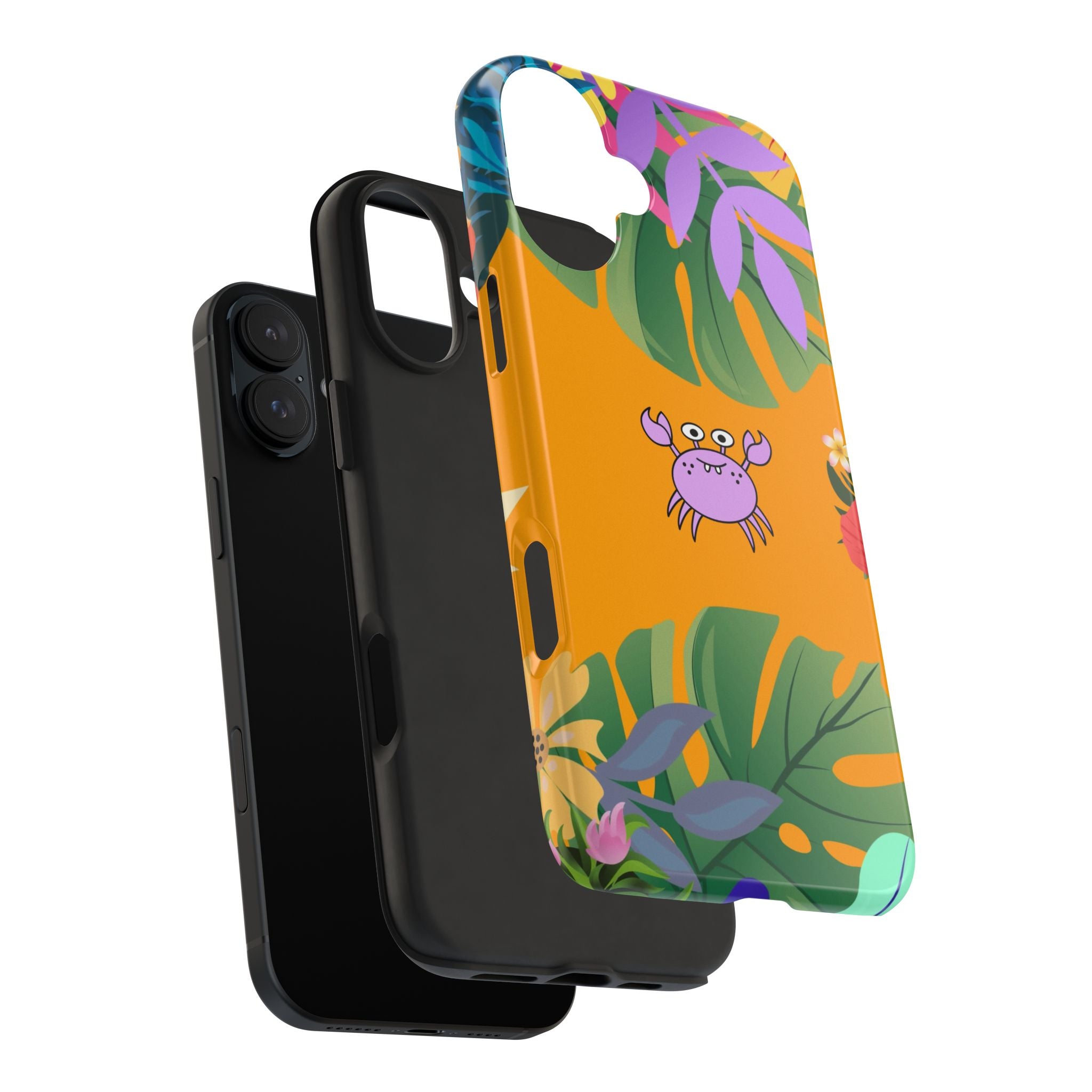 Tropical Floral Crab Tough Phone Case