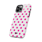 Pink & White Polka Dot Tough Phone Case