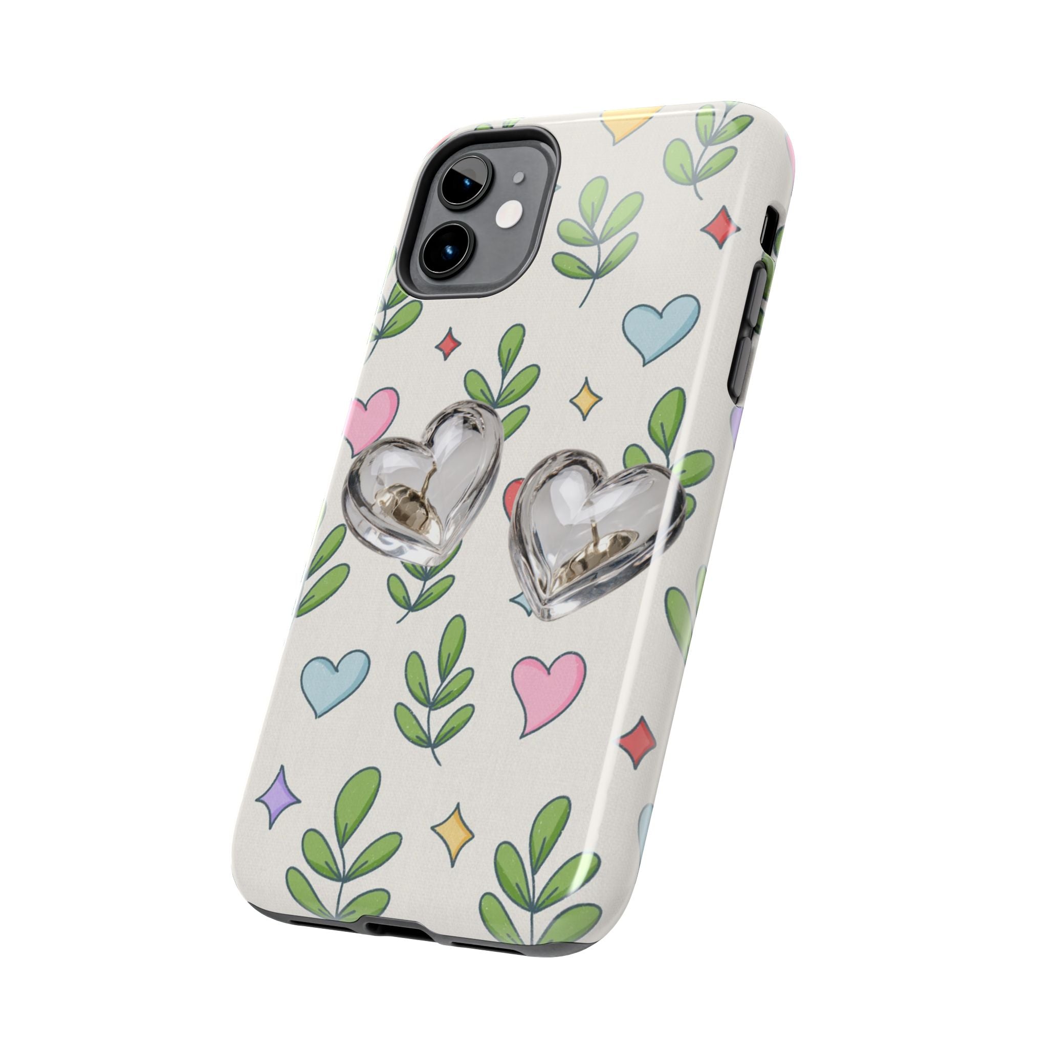 Floral Hearts Tough Phone Case