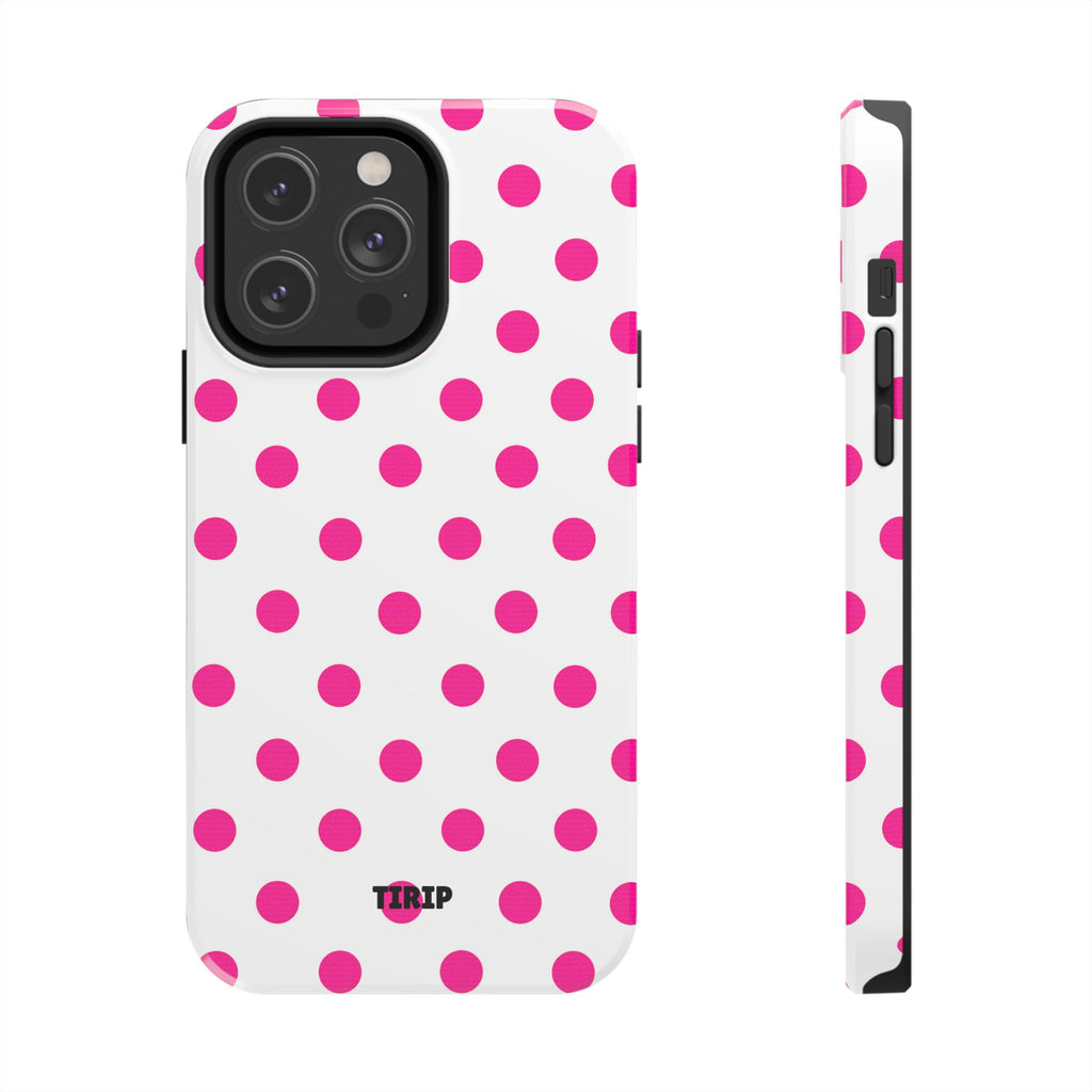 Pink & White Polka Dot Tough Phone Case