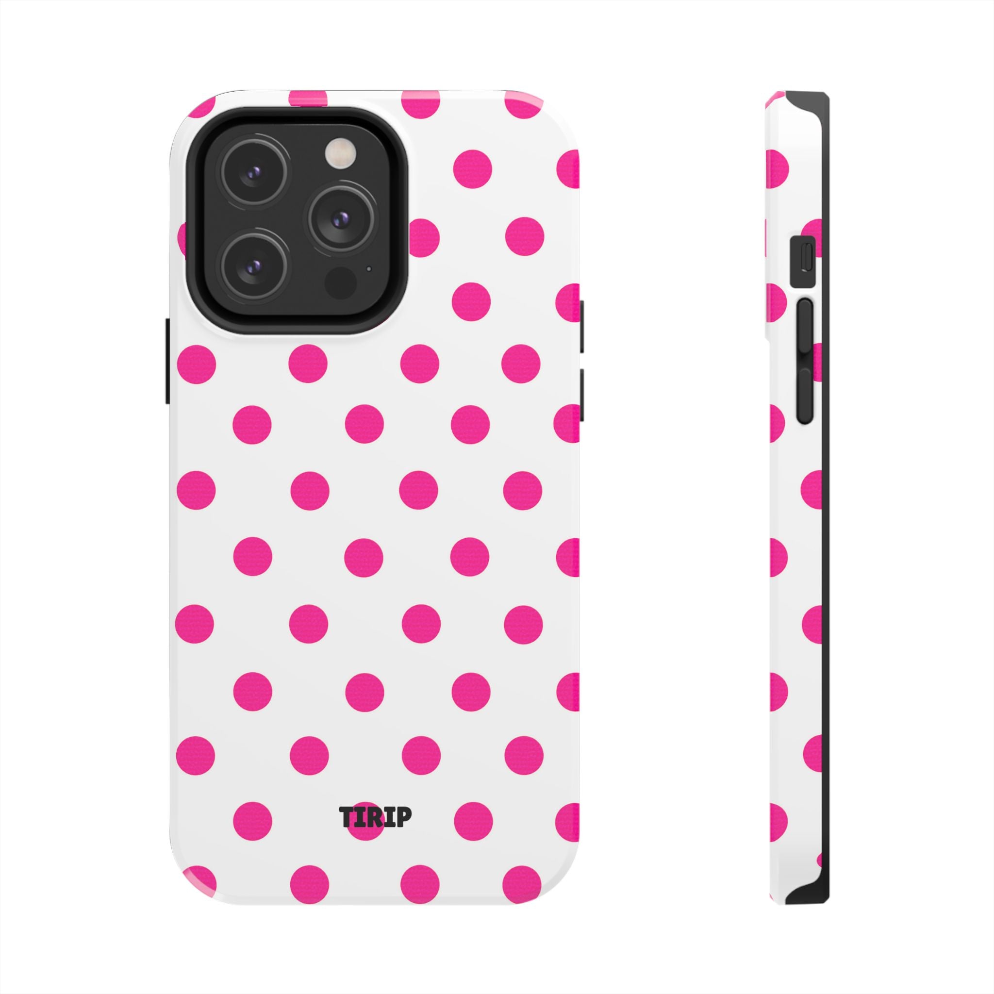 Pink & White Polka Dot Tough Phone Case