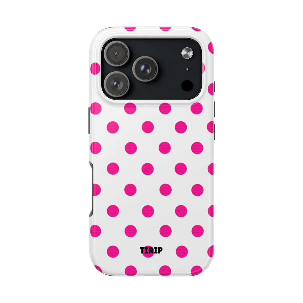 Pink & White Polka Dot Tough Phone Case