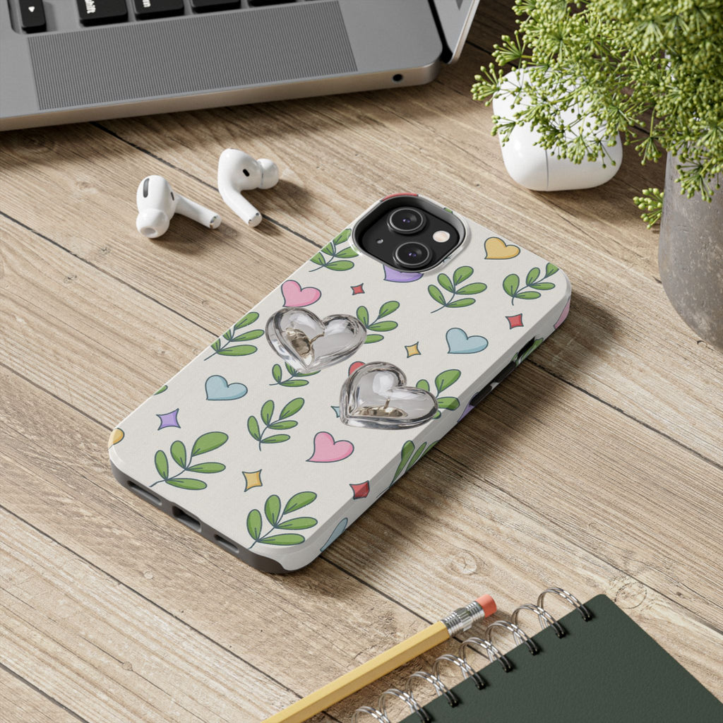 Floral Hearts Tough Phone Case