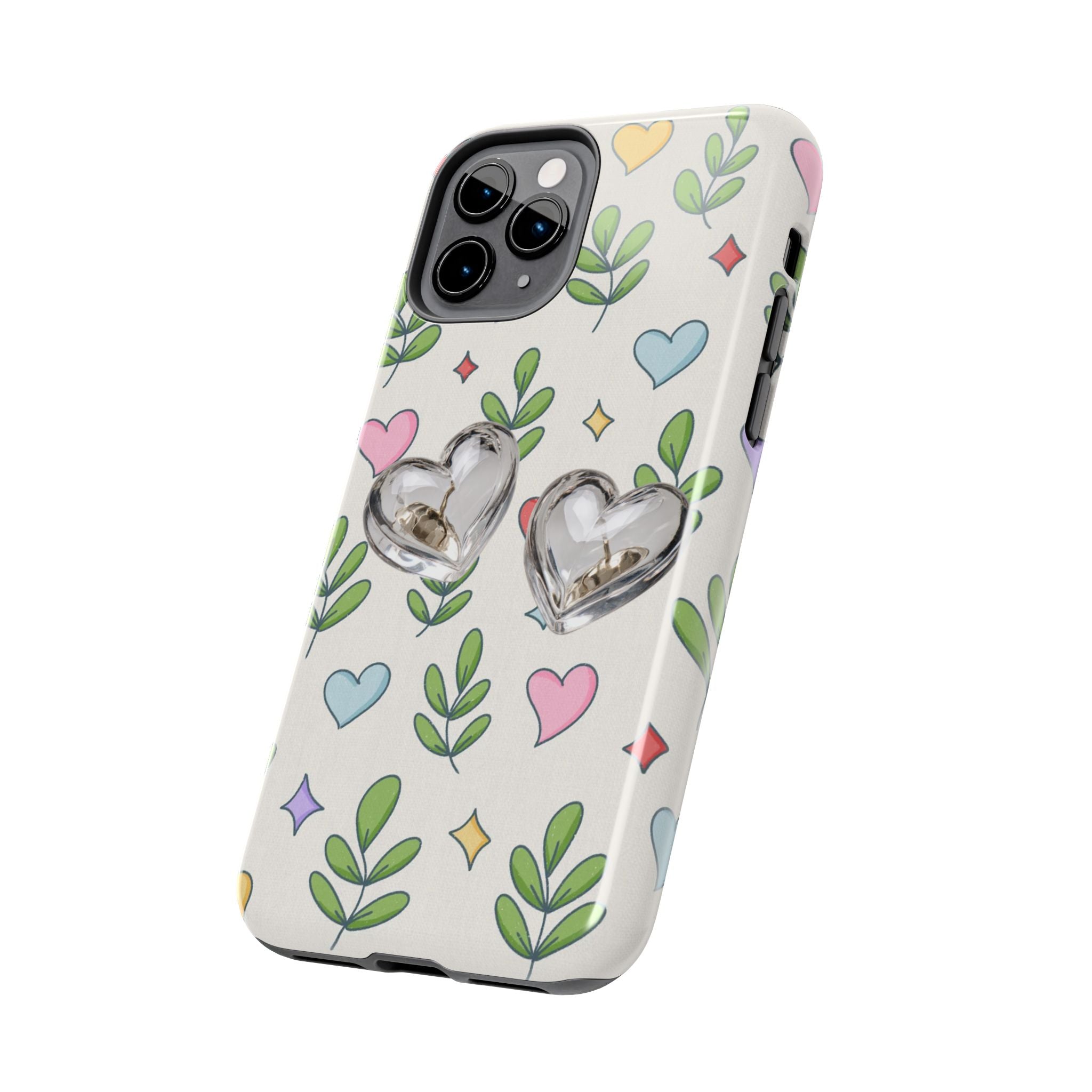Floral Hearts Tough Phone Case
