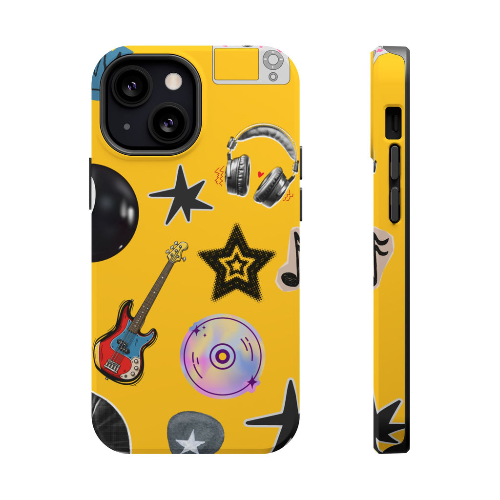 Yellow Music Icons MagSafe Phone Case