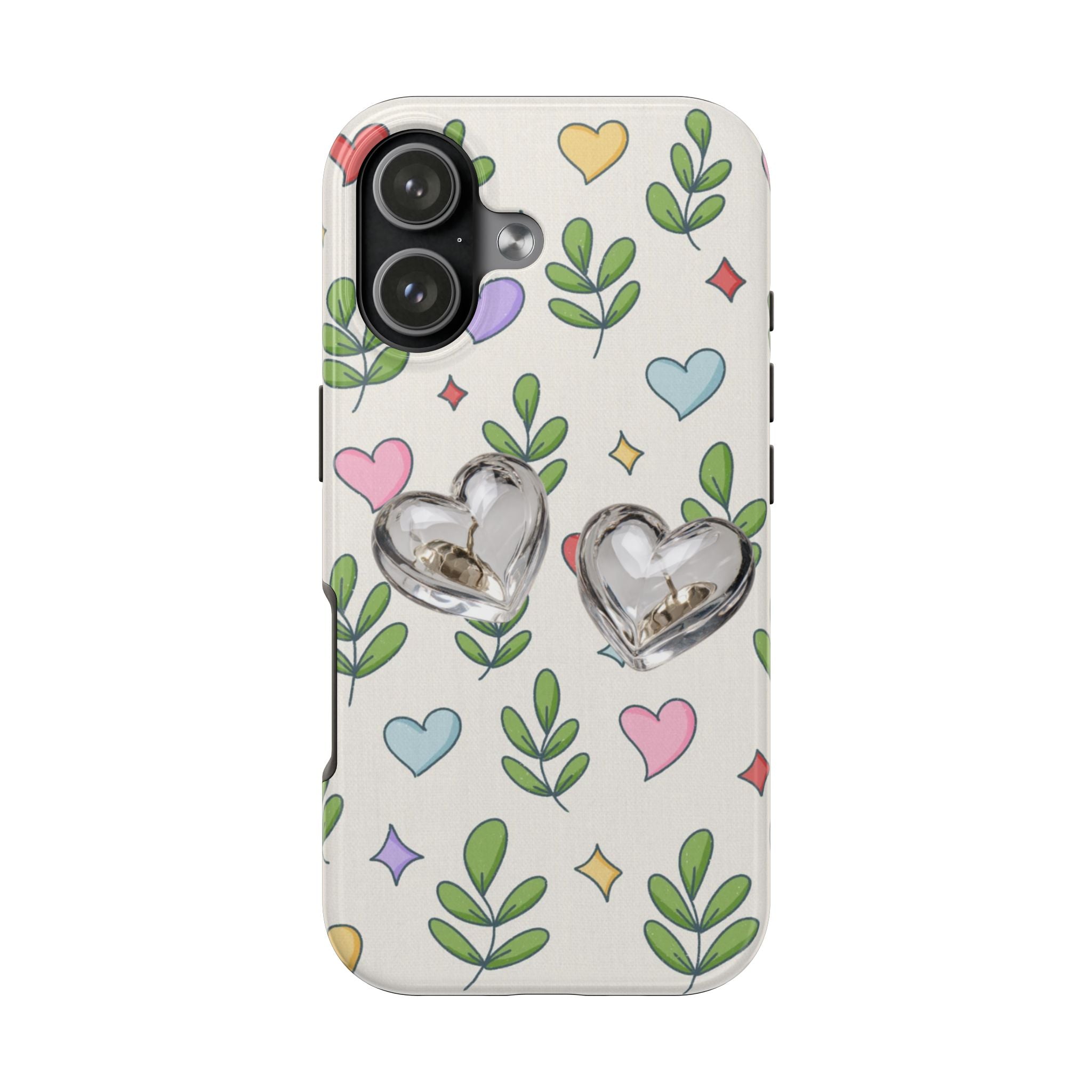 Floral Hearts Tough Phone Case