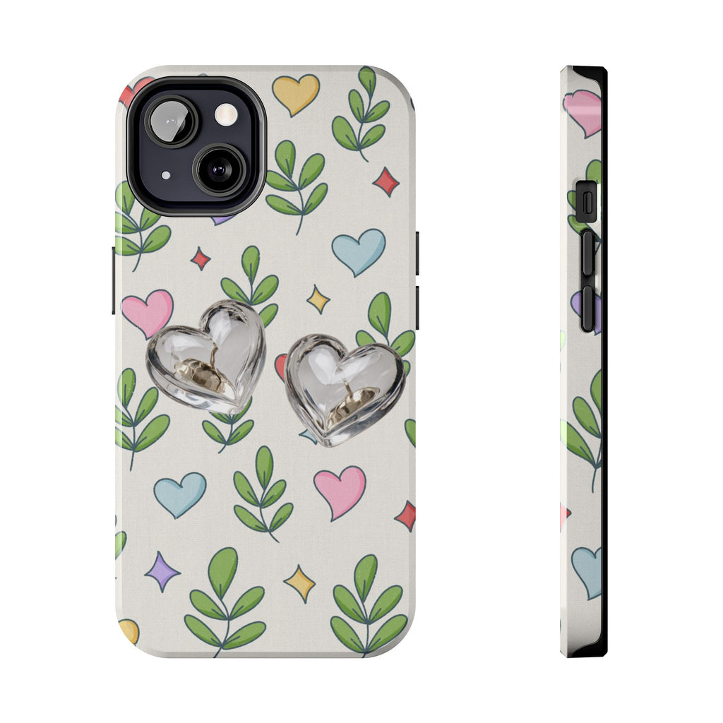 Floral Hearts Tough Phone Case