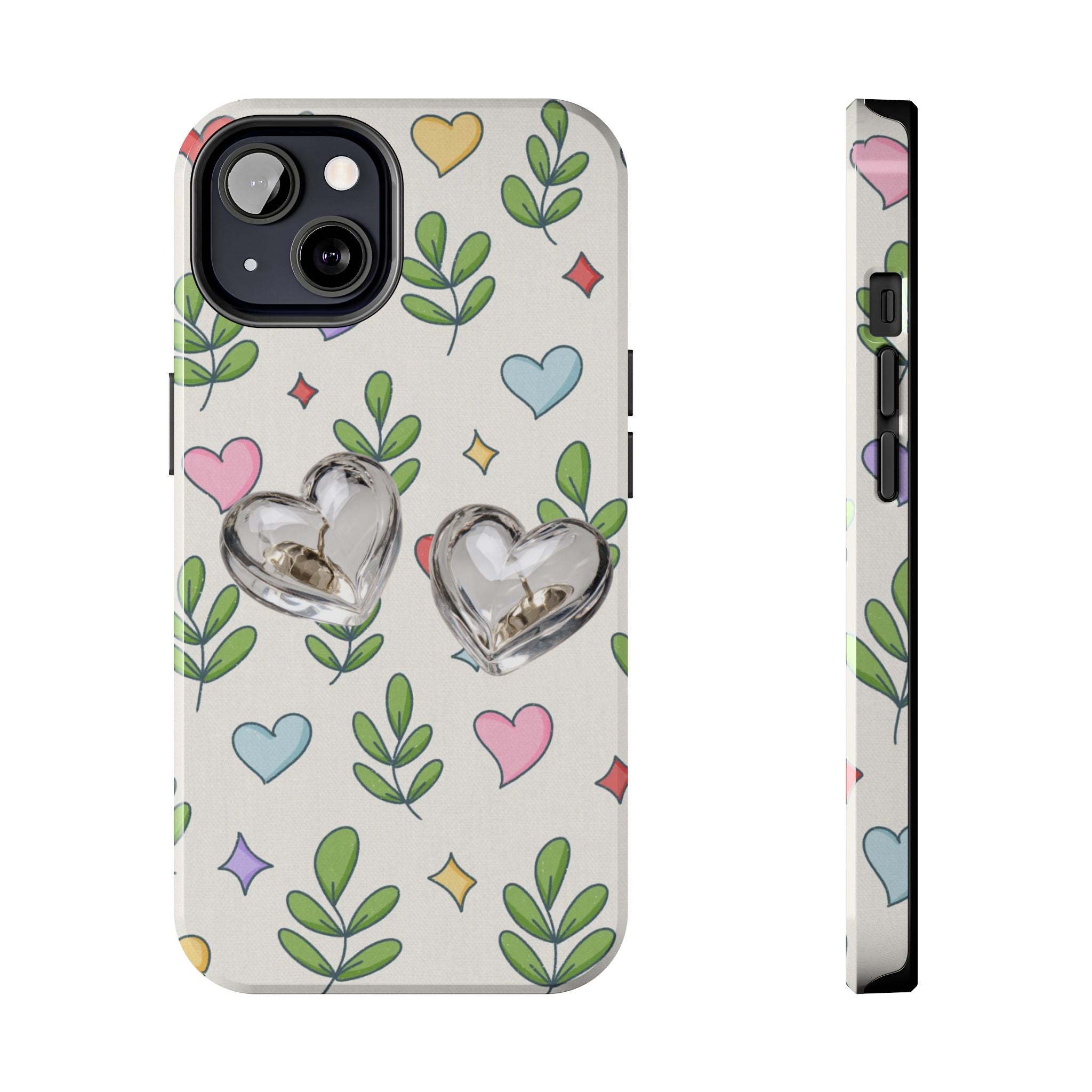 Floral Hearts Tough Phone Case