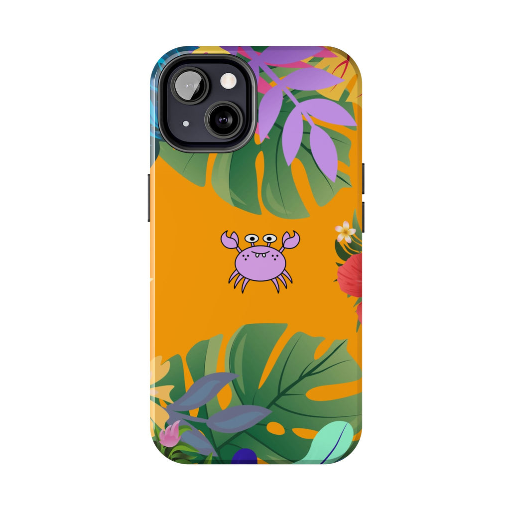Tropical Floral Crab Tough Phone Case