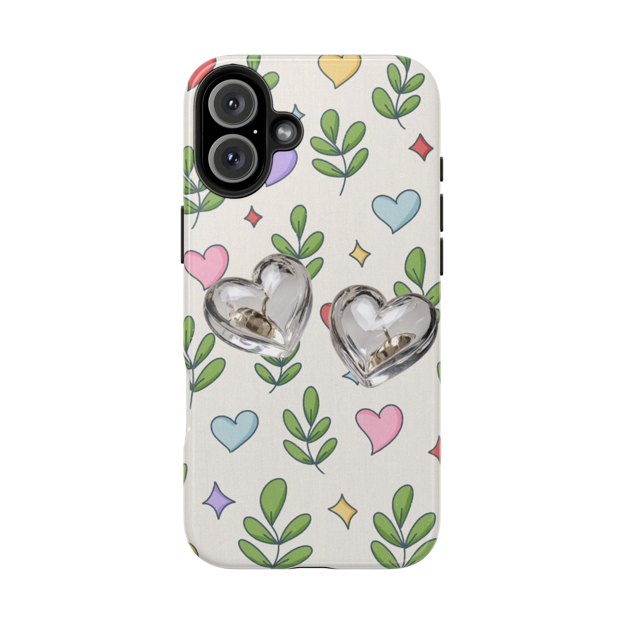 Floral Hearts Tough Phone Case