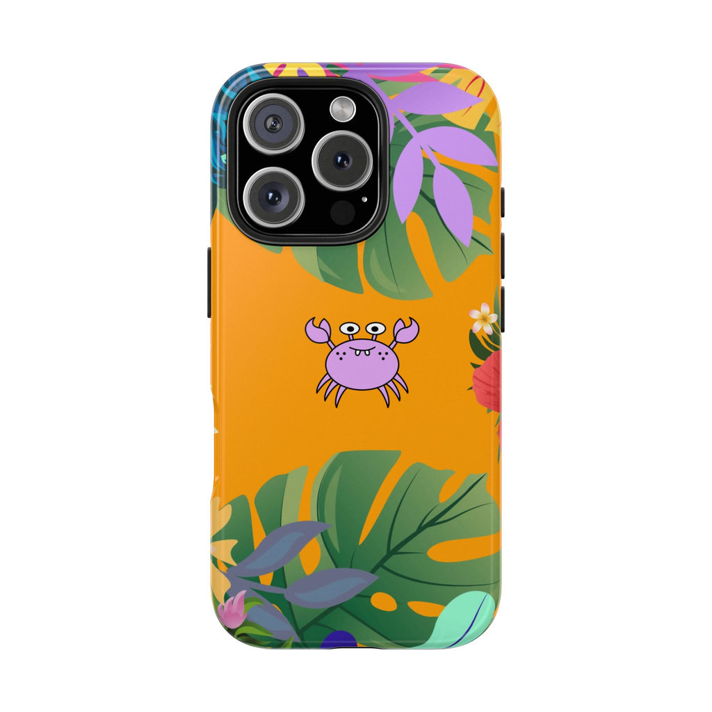 Tropical Floral Crab Tough Phone Case