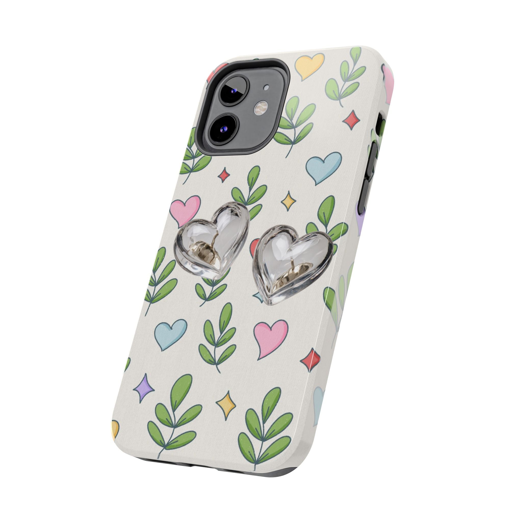 Floral Hearts Tough Phone Case