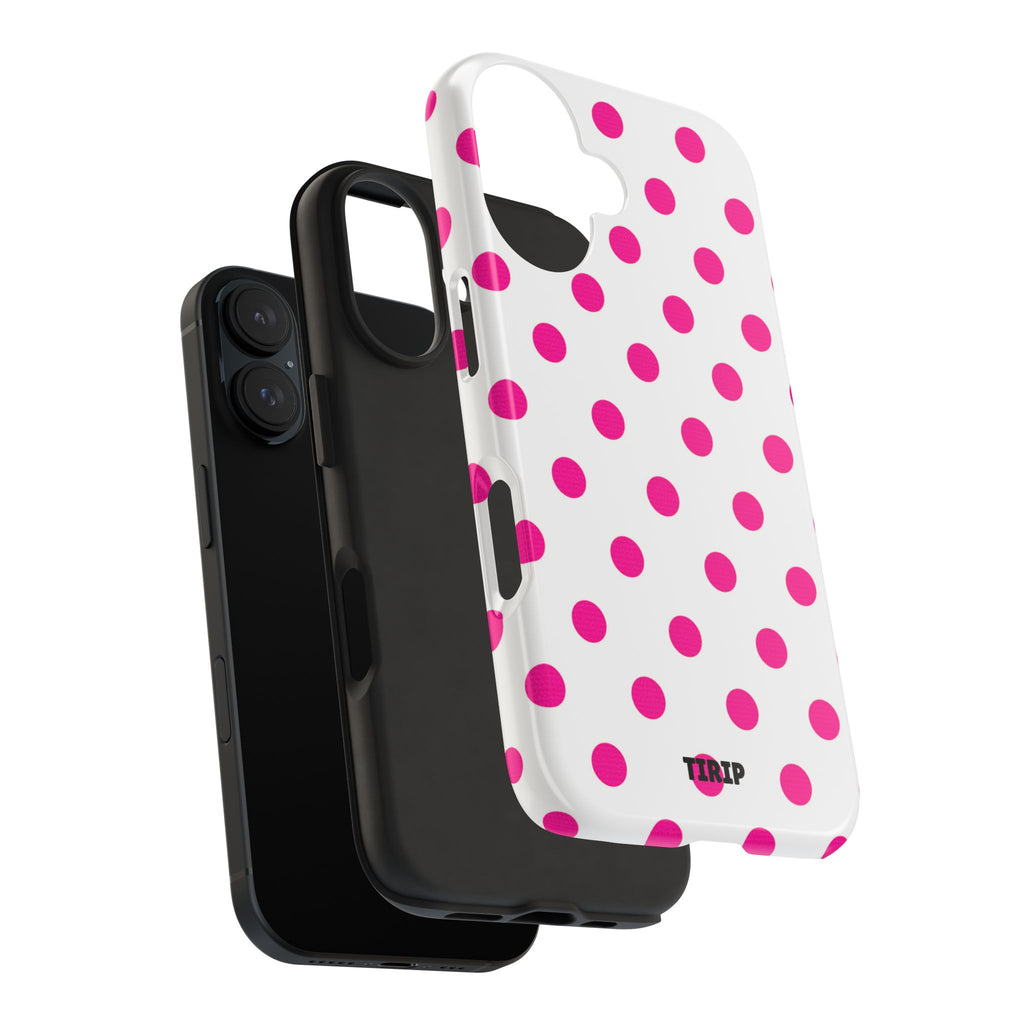 Pink & White Polka Dot Tough Phone Case