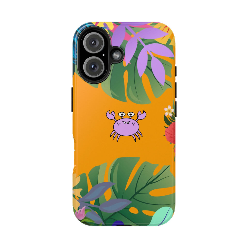 Tropical Floral Crab Tough Phone Case