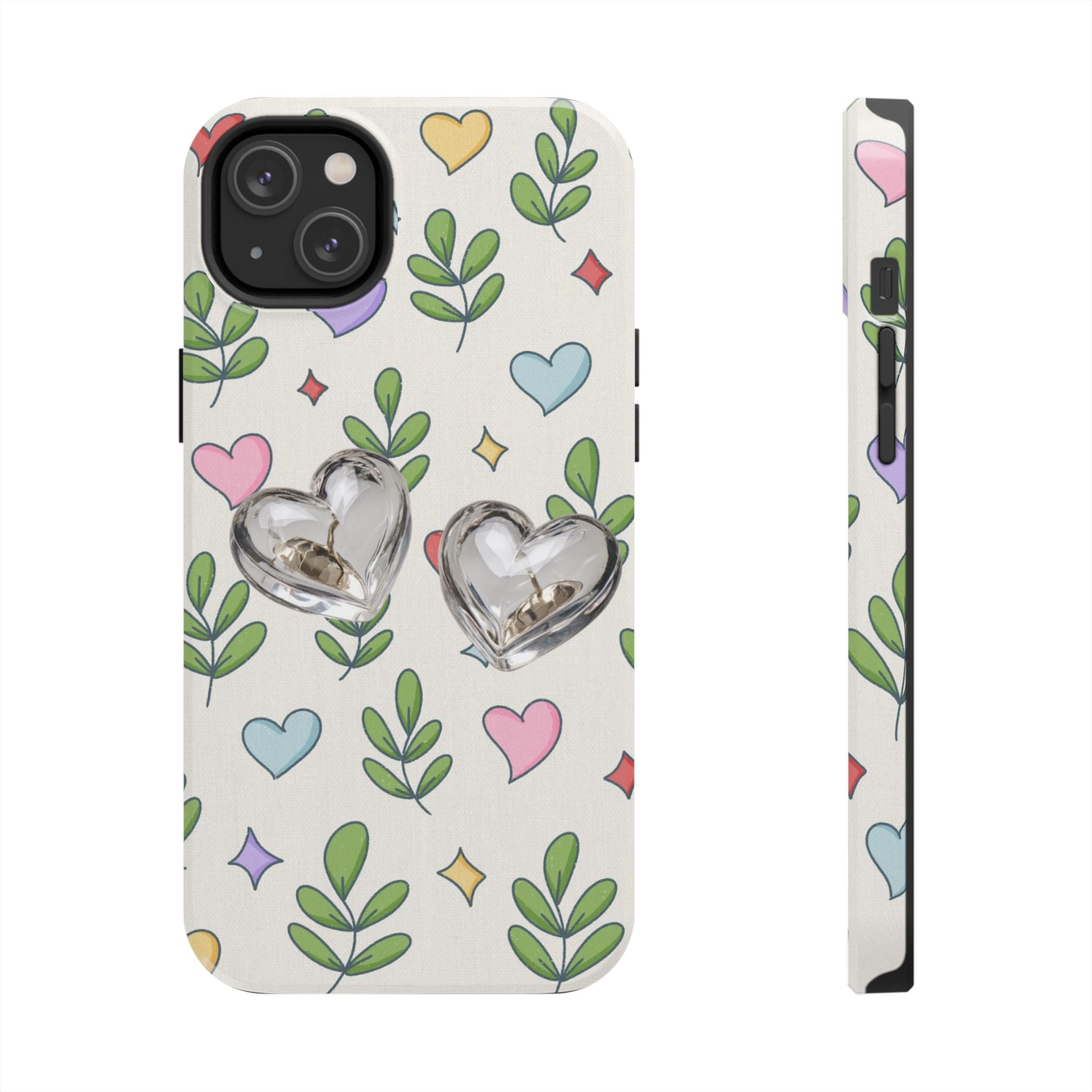 Floral Hearts Tough Phone Case