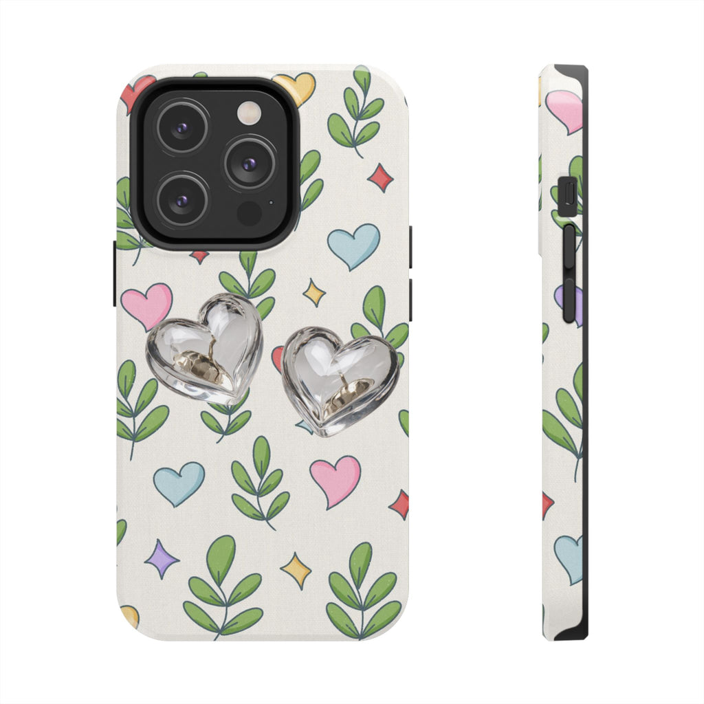 Floral Hearts Tough Phone Case