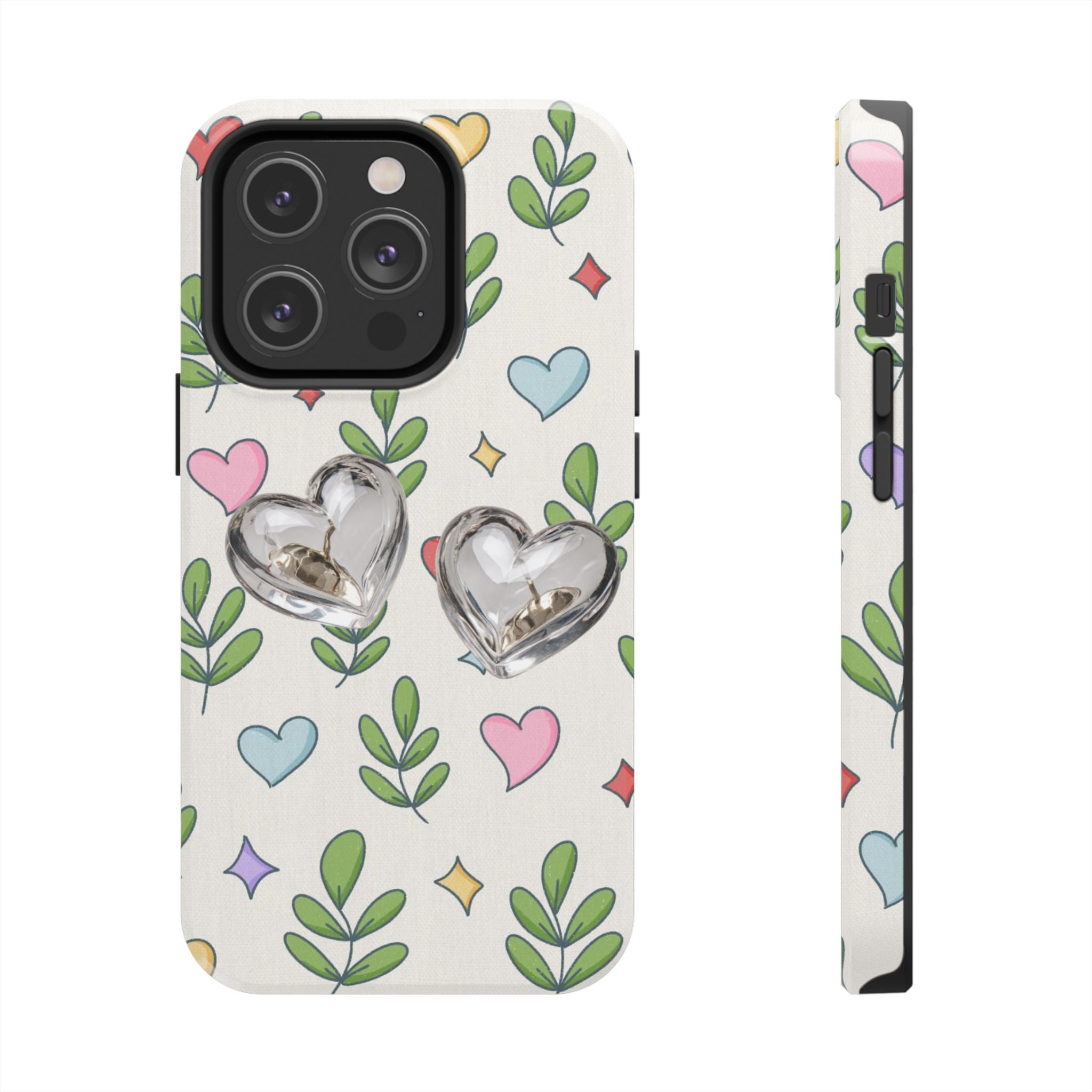 Floral Hearts Tough Phone Case