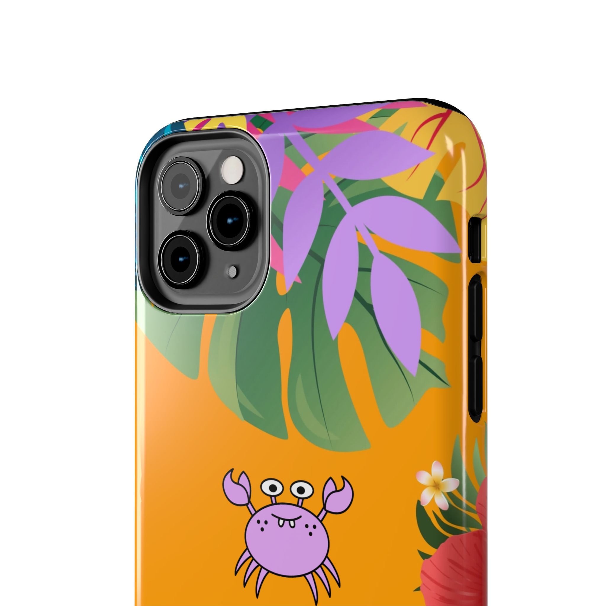 Tropical Floral Crab Tough Phone Case